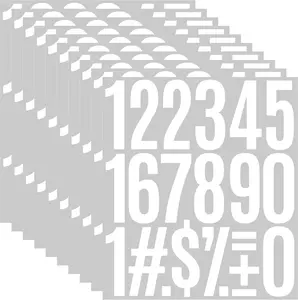 240 count Number Stickers, 3", Peel & Stick Mailbox Number Pack, Weatherproof Vinyl Stickers for Residential Address, Signage, Doors, , , , Business (3", White)