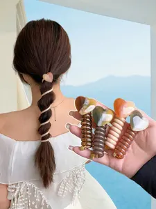 Elegant Bubble Braid Hair Ties Set, 4pcs High-End Hair Accessories, Stylish and Durable, Perfect for All Occasions, Fashionable Hair Accessories, Twist, Tie Up Back