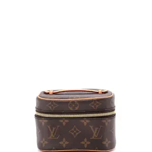 Pre-owned Louis Vuitton Canvas Coated Toiletry Bags Nice Vanity Case Monogram Canvas Nano by Rebag