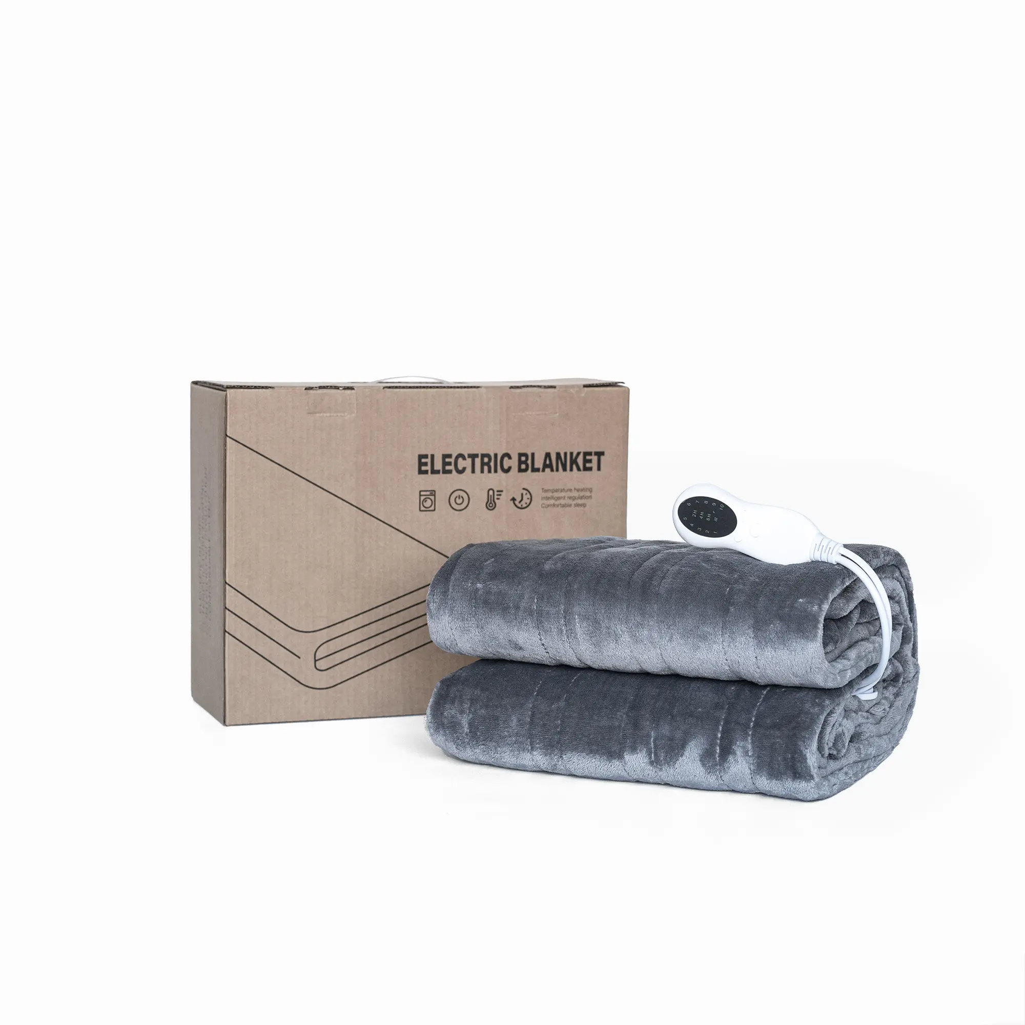 Electric Heated Blanket 130x160 cm Soft Flannel Sherpa Warming Throw with 10 Heat Settings Auto Shut Off Overheat Protection Machine Washable for Bed Couch Office Home Use Grey, Home Furniture and Household Product Search Terms