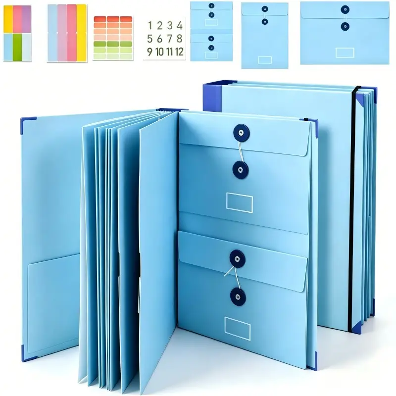 Accordion File Organizer for Passports & Birth Certificates - Durable and Practical Manila Pocket Folder, Easy to Carry and Store, Efficiently Stores Multiple Documents, Document Protection Dual-Purpose for Office and Home