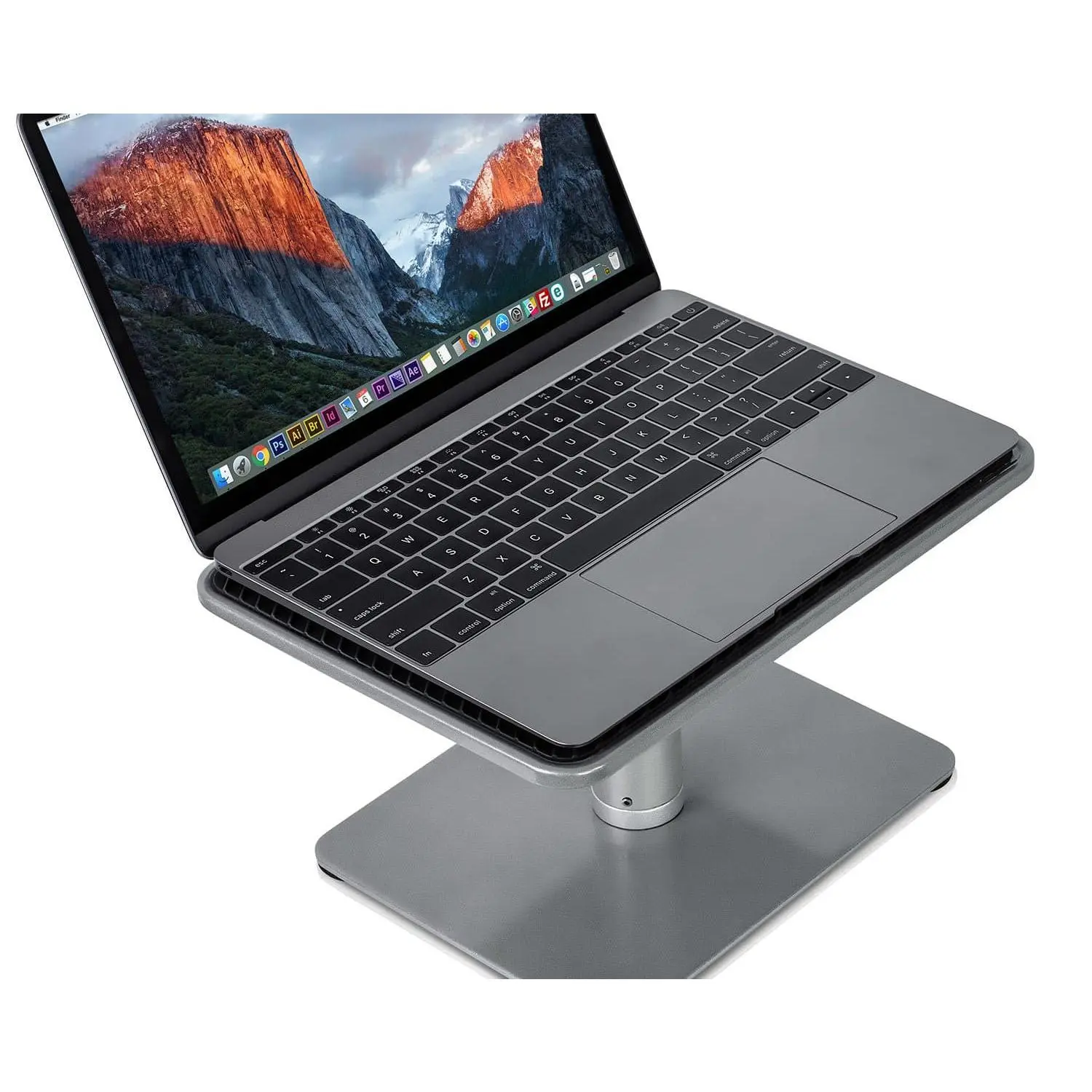 Mount-It! Manual Height-Adjustable Laptop Stand for Desk, Ergonomic Holder, 11"-15" Size, Anti-Slip Silicone Pad, 4.6"-6.5" Height Range, Supports Up to 30 lbs, Increases Airflow, Stable & Secure Design, Office Computer Accessory, Desktop Laptop Holder
