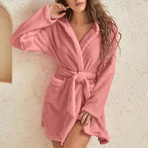 Hooded Bathrobes for Women, Soft Towel Robes for Women - Quick Dry yet Warm,Women Bathrobe, Pockets, Loungewear