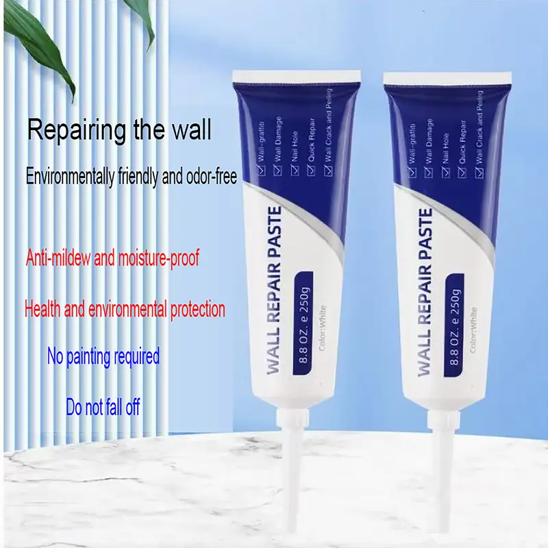 Reusable Drywall Repair Kit with Wall Mending Agent, Wall Spackle, Nozzle Extender, Scraper + Sand Set – Waterproof, Environmentally Friendly High-Resistance Solution for Quick, Easy Invisible Fix of Cracks, Nail Holes for Smooth, Clean Finish