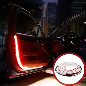 Universal Car Welcome Light Warning Light, 12V LED Door Warning Atmosphere Light Strip, Waterproof Flexible Decorative Flashing Light, Perfect Gift for Men