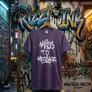 Rizzi Ink Mess to Message T-Shirt - Urban Street Art Design in Purple for Men Menswear
