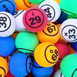 5-Color Double Number Matte Bingo Balls (40 mm)