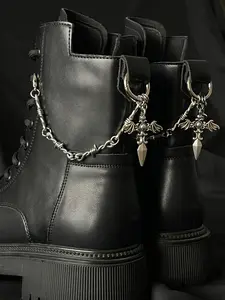 Punk Style Thorn & Sword Design Chain Charms, Fashionable DIY Shoes Decorations for Women & Men, Shoes Accessories for Daily Use, Easy Attachment, Thorn And Sword