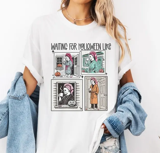 Halloween Shirt, Waiting for Halloween Like Shirt, Fall Shirt, Horror Shirt, Halloween Movie Shirt, Vintage Halloween Shirt, Funny Halloween Shirt.