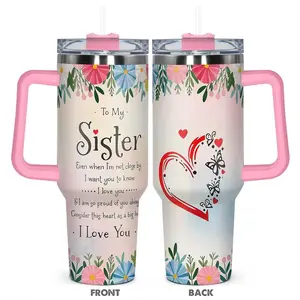 40oz Tumbler, 1pc Gift, Stainless Steel Cup, Insulated Water Bottle, Insulated and Durable, to my sister, Gift for Any Occasion: Birthdays, Holidays, or Special Moments for Sister, great for holding hot or cold beverages, Insulated Travel Drinkware