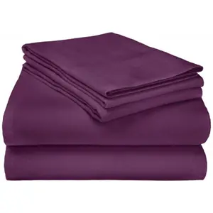 Impressions by Luxor Treasures  Cotton Flannel Twin XL Sheet Set Solid- Purple