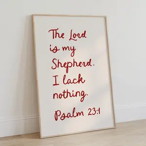 Psalm 23 1 Wall Art the Lord Is My Shepherd Christian Wall Art Bible Verse Prints Minimalist Art Modern Christian Art Jesus Wall Art -No Frame