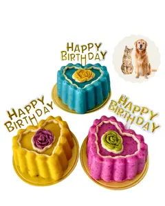 Meat-filled Soft Pet Gourmet Birthday Cake, Gotcha, Celebration - Superfood Colored (Dye-Free, Shelf-Stable) Cat & Dog