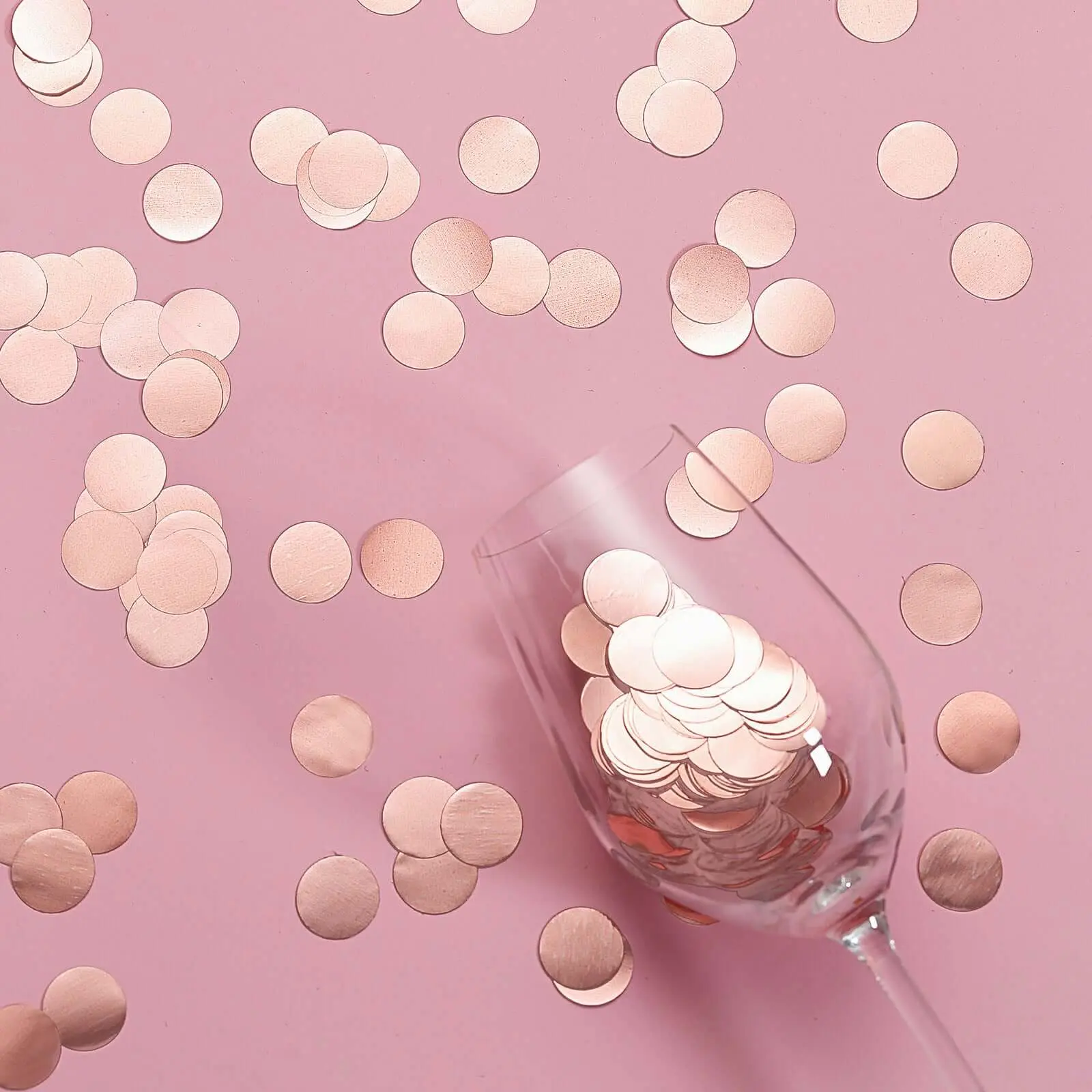 Metallic Round Shape Party Confetti - 18G Rose Gold Foil Bag, DIY Decoration for Happy Birthday, Weddings & Events, Easy Cleanup Balloon Table Glitter Dots