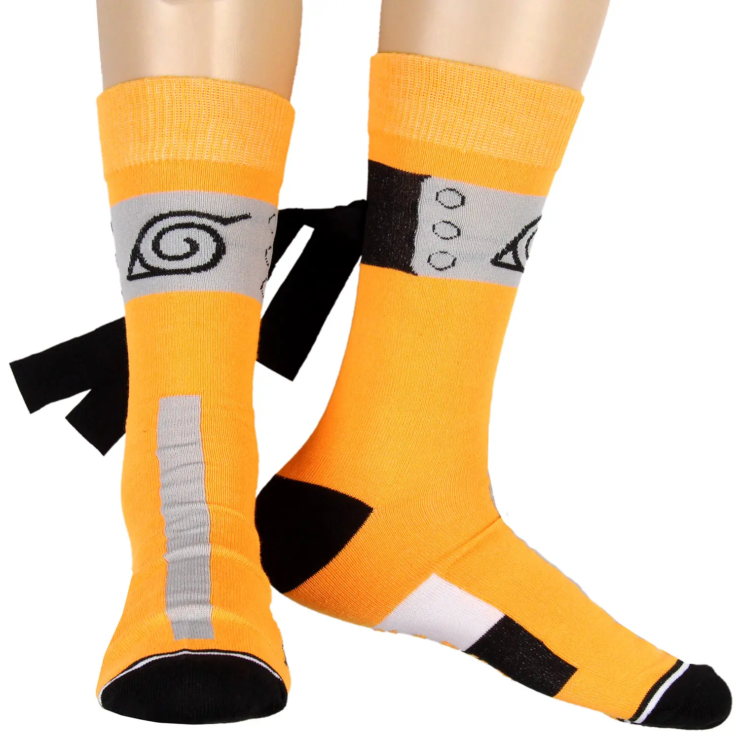 Naruto: Shippuden Shinobi Headband Ties Costume Adult Crew Socks Anime Manga Calf (8-12)