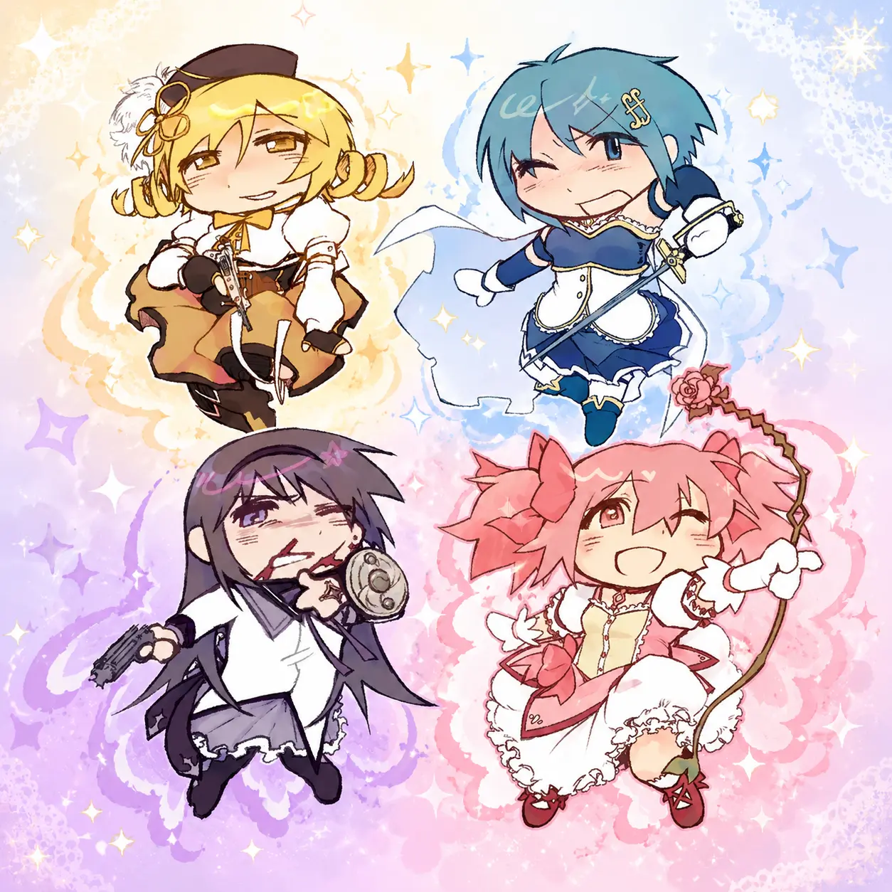 Madoka Magica Keychain - Madoka Kaname, Homura Akemi, Sayaka Miki, Mami Tomoe Acrylic Keychain - Kawaii, Cute Keyring Accessory, Fun Charm For Backpack Or Purse | High Quality and Customer Favorite Items