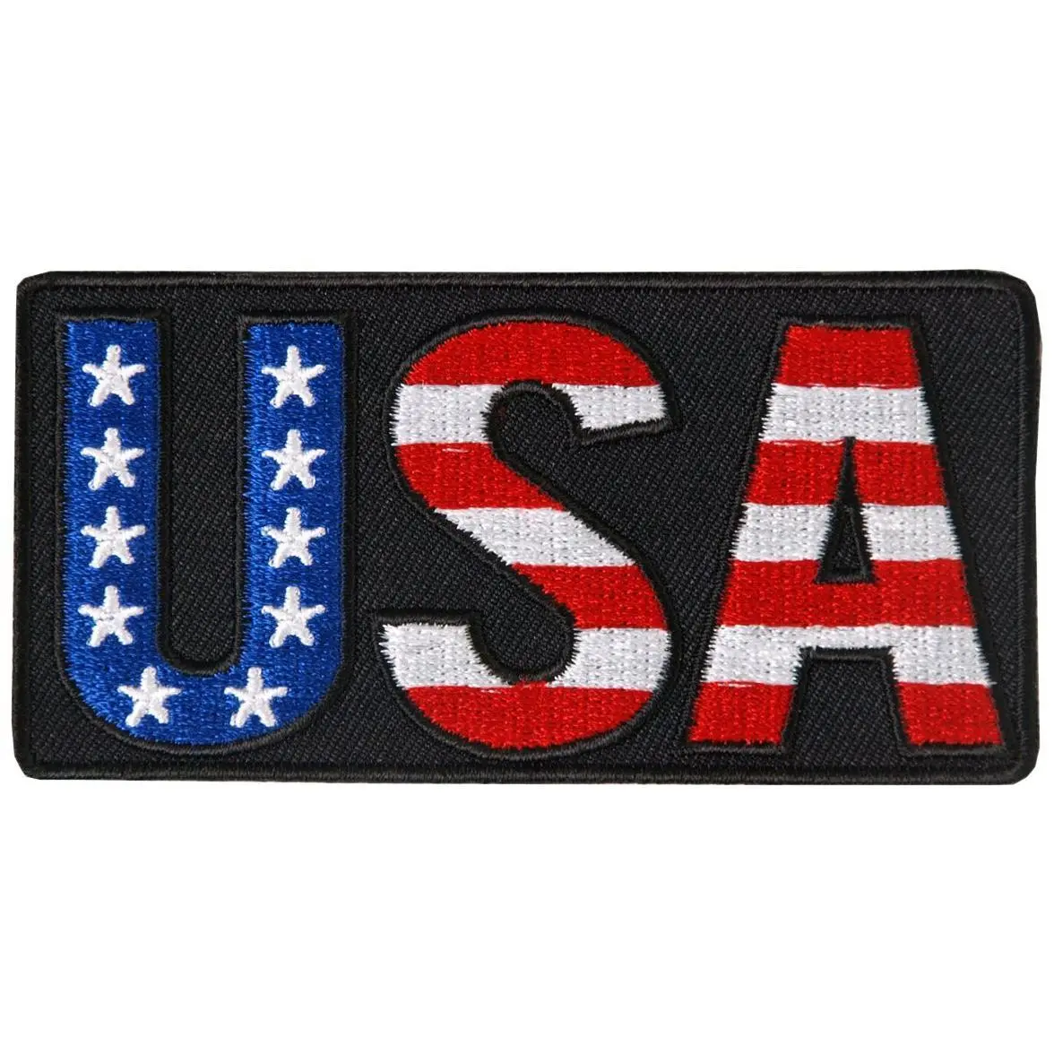 Hot Leathers USA Embroidered Patch (Multicolor, 4" Width x 2" Height)