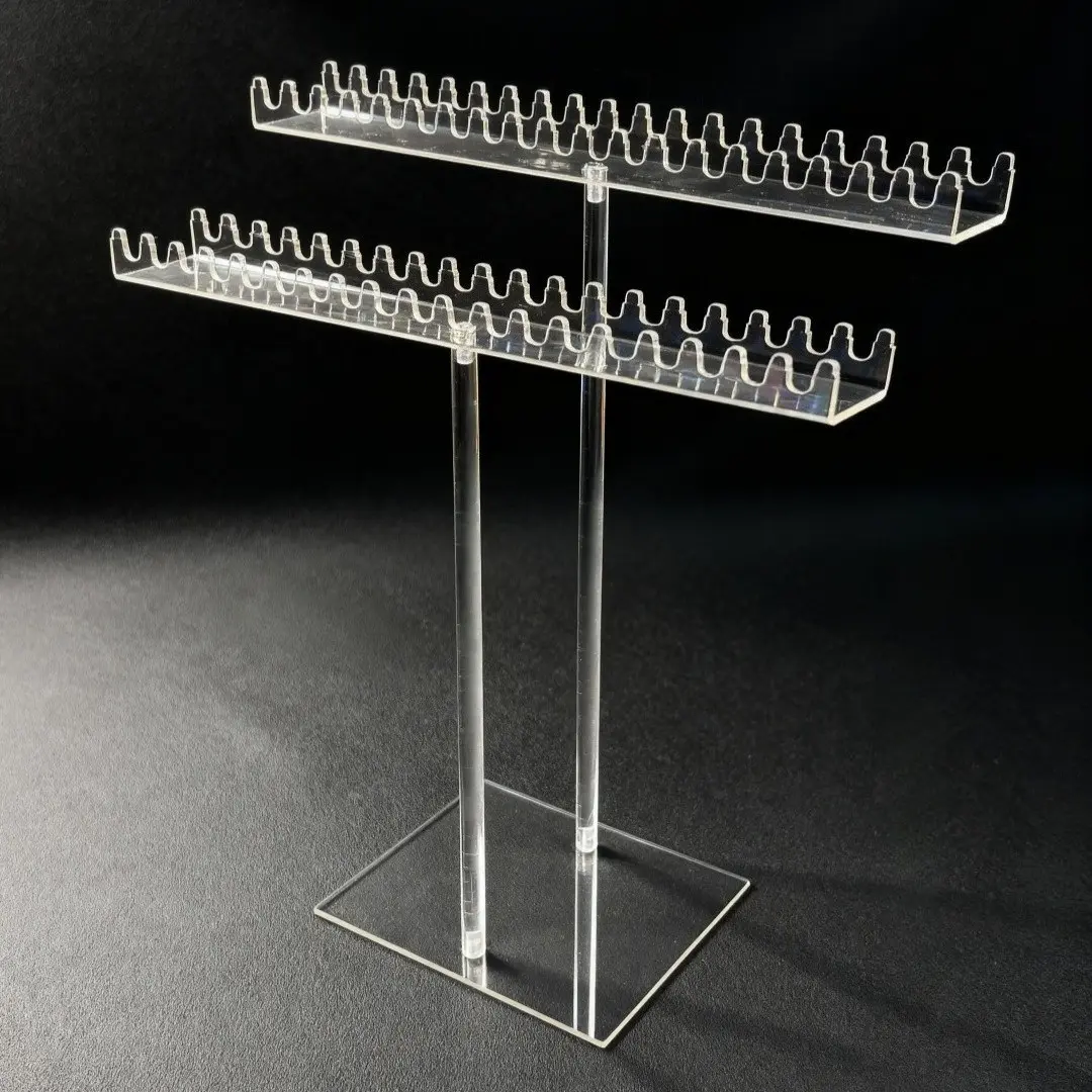 Acrylic necklace storage box / transparent necklace display stand / clear acrylic organizer with double-sided hooks, suitable for storing necklaces, bracelets and rings, ideal as a Valentine's Day gift