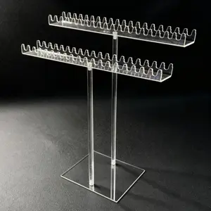 Acrylic necklace storage box / transparent necklace display stand / jewelry organizer with double-sided hooks, suitable for storing necklaces, bracelets and rings, ideal as a Valentine's Day gift
