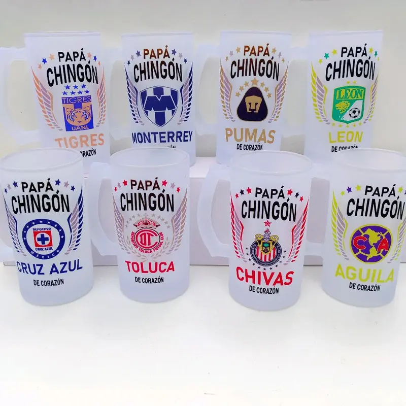 Mug Glass Tarro 16 oz liga mx