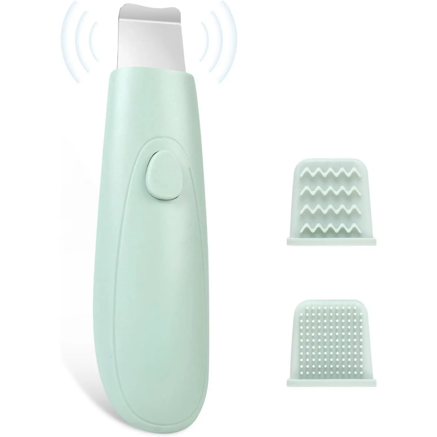 Skin Scrubber & Face Spatula - Blackhead Remover Tools, 2-in-1 Pore Cleaner Tool for Deep Cleansing, with Two Silicone Brush Head for Women and Men, Waterproof
