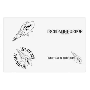 ISCREAMNHORROR Brand Logo Sticker Sheets Gothic Horror Ice Cream Eco-Friendly Transparent Vinyl Stickers for Laptops & Water Bottles with UV Protection and Easy Peel Backing