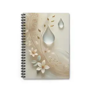 Floral Spiral Notebook - Elegant Ruled Line Journal, Botanical Planner, Pretty Writing Pad, Flower Notepad, Nature Study Diary