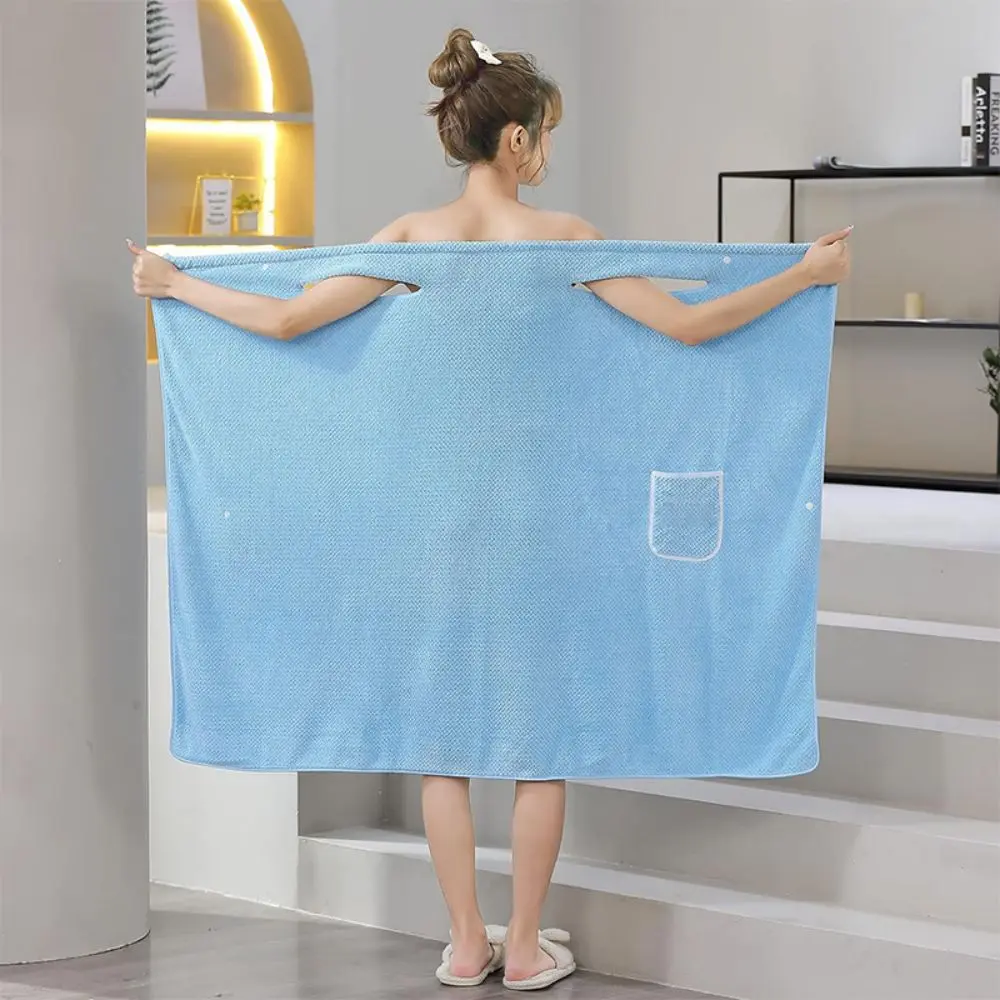Women's Wearable Bath Towel Robe, Soft Absorbent Non-Fall off Bathroom Wrap, Home Use Bathrobe, Comfortable and Durable Fabric, Microfiber Bath Towels, Absorbent Thickened Towels, Absorbent Breathable Towel