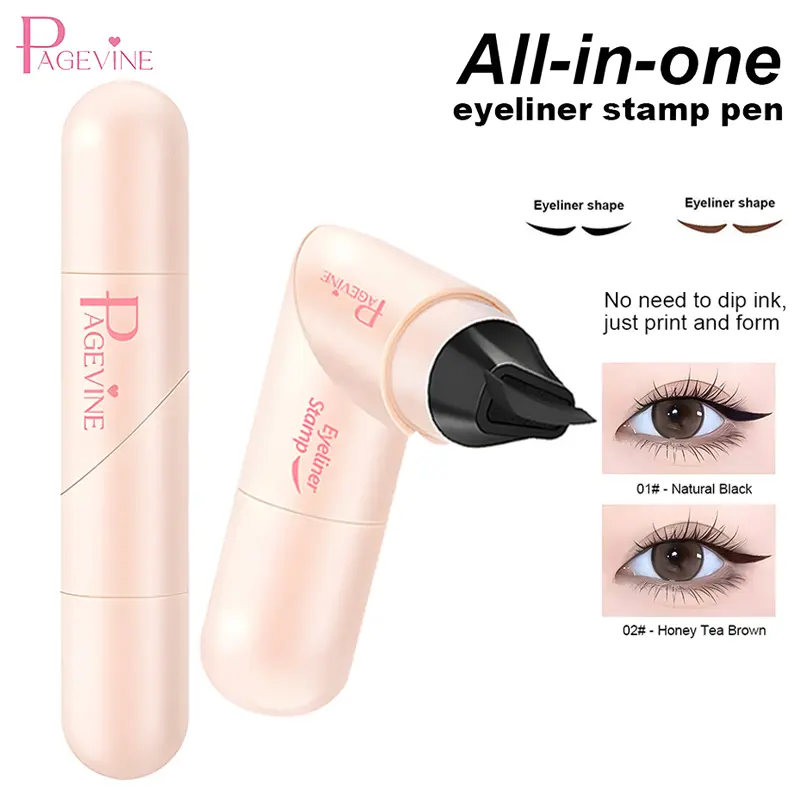 Double-Ended Wing Stamp Eyeliner Pen - Non Smudge Waterproof, Easy-to-Apply, Long-Lasting Beauty Product for Daily/Party Makeup Use