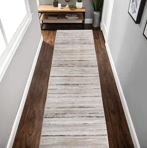 PAYAS Collection 2X8 Brown / Striped Runner Rug