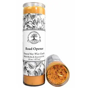 Road Opener 7 Day Soy Spell Candle for Wiccan, Pagan & Hoodoo Rituals | Art Of The Root