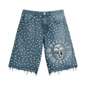 BLUE RHINESTONE JORTS