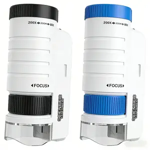 Explorer's Adventure-Ready Handheld Microscope with LED Light 60x-200x Adjustable Zoom for Outdoor Exploration Science Projects Pocket Size for Kids Adults Portable Design