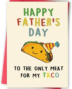 Lovely Taco Father's Day Card for Dad, Funny Fathers Day Gift for Husband from Wife, Romantic Fathers Day Card, Happy Father's Day Decorations