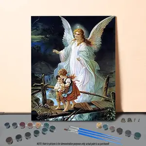 Angel Pattern DIY Painting By Numbers Kit, 1 Set DIY Paint By Numbers Kit, Wall Art Decoration for Home Living Room Bedroom
