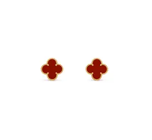 Pre-owned Van Cleef & Arpels vintage alhambra red carnelian earrings 2021 full set