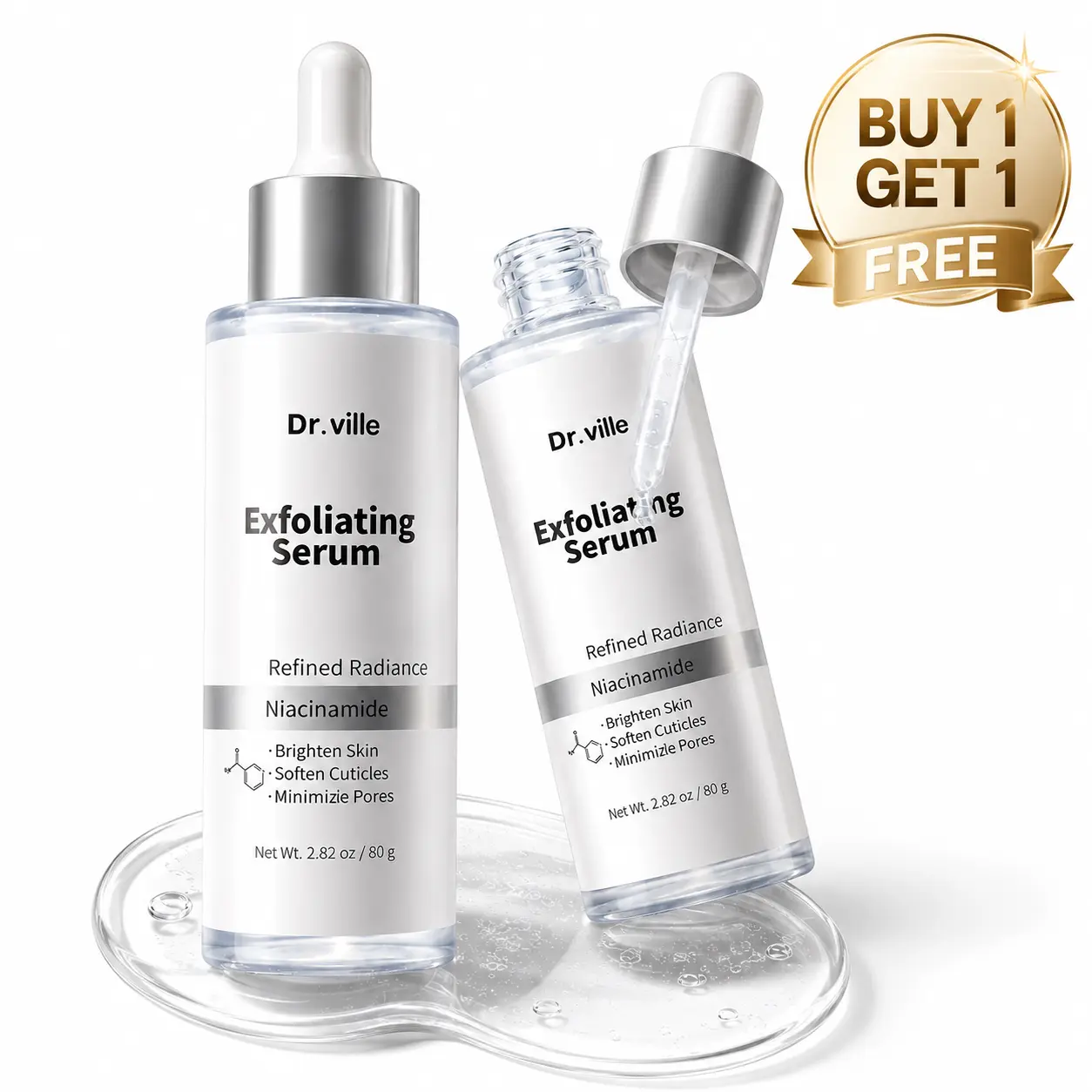 【Buy 1 Get 1 FREE】Peel Shot Glow Ampoule, Exfoliating and Brightening Peeling Serum that Minimizes Pores for a Smoother Skin Texture, For All Skin Types, Pore, Gentle, Blackhead Removal, Glow Up, Skin Transformation-A