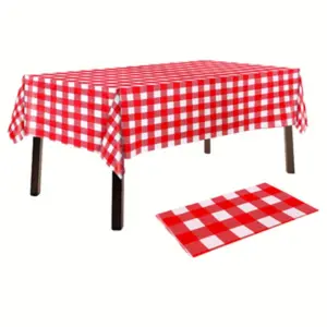 Rectangle Vinyl Table Cloth, Cell Wipeable Plastic Table Cover for Dinner, Kitchen, Outdoor (54" x 72")