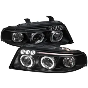 1999-2001 Audi A4/S4 Dual Halo Projector Headlights (Matte Black Housing/Clear Lens)