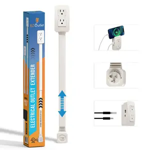 Outlet Extender with 2 Outlets Swivel Socket 22-34" Extension for Couches Nightstands Desks