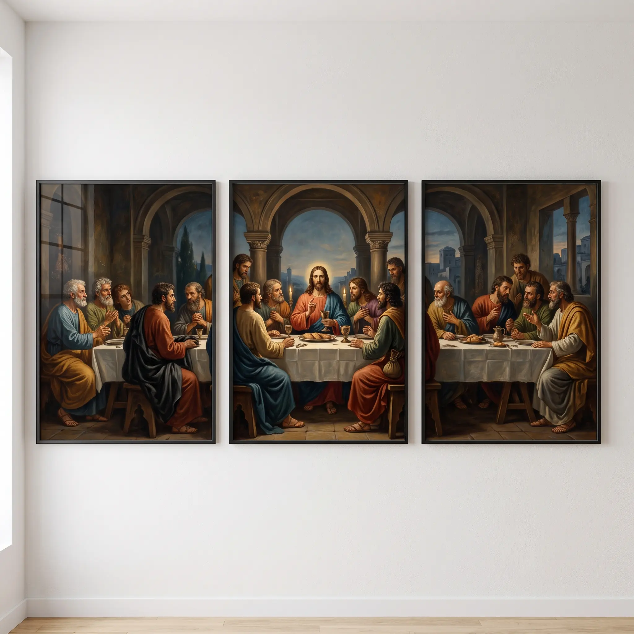 Poster Set of 3 [Unframed] The Last Supper | Christian Landscape | Gift for Christians