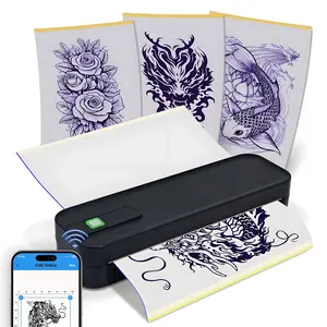 Portable Thermal Wireless Tattoo Printer, Supports 8.5-11 Inch Paper, Compatible with Laptops & Smartphones, Includes 30 Tattoo Sheets, Wireless Inkless Printer