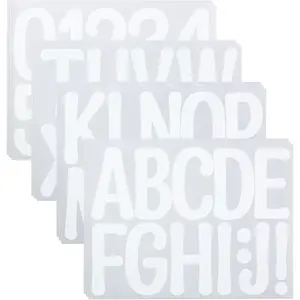 Large Self Adhesive Vinyl Letters Numbers Stickers 12 Sheets,4 Inch Sticky Alphabet Number Sticker Kit for Mailbox, Trucks, Signs, Windows, Arts & Crafts White