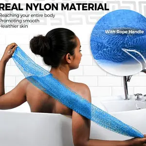 African Net Sponge, Bath Sponge Smooth Skin Bath Sponge Shower, African Exfoliating Net Loofah Exfoliating Body Scrubber, Long Nylon Exfoliating Back Washcloth Towel Exfoliating Bath Shower