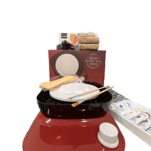 Deluxe Pottery Wheel Studio with Clay Tools and Paint Set for Creative Crafters