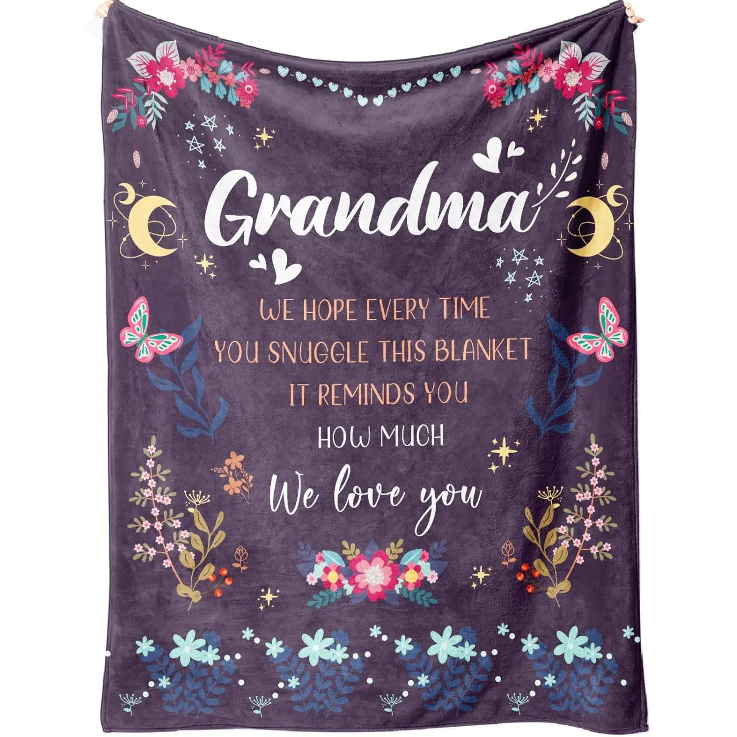 Custom Personalized Dreamy Soft Cute Design Child-Friendly Grandma Blanket, 60in x 50in, Birthday Gift for Grandma from Grandkids, Custom Blankets, Personalized Blankets