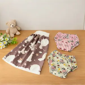 3pcs Diaper Skirt and Training Pants Set, Washable Reusable Breathable Soft Inner Cloth, Leakproof Absorbent Easy Clean, Suitable for Boys Girls