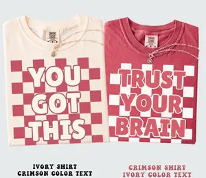 You Got This Teacher Shirt, Trust Your Brain Tee Comfort Colors, Test Day Tee, Group Exam Shirts, Motivational School Testing Shirt, Checkered Shirt for Teachers