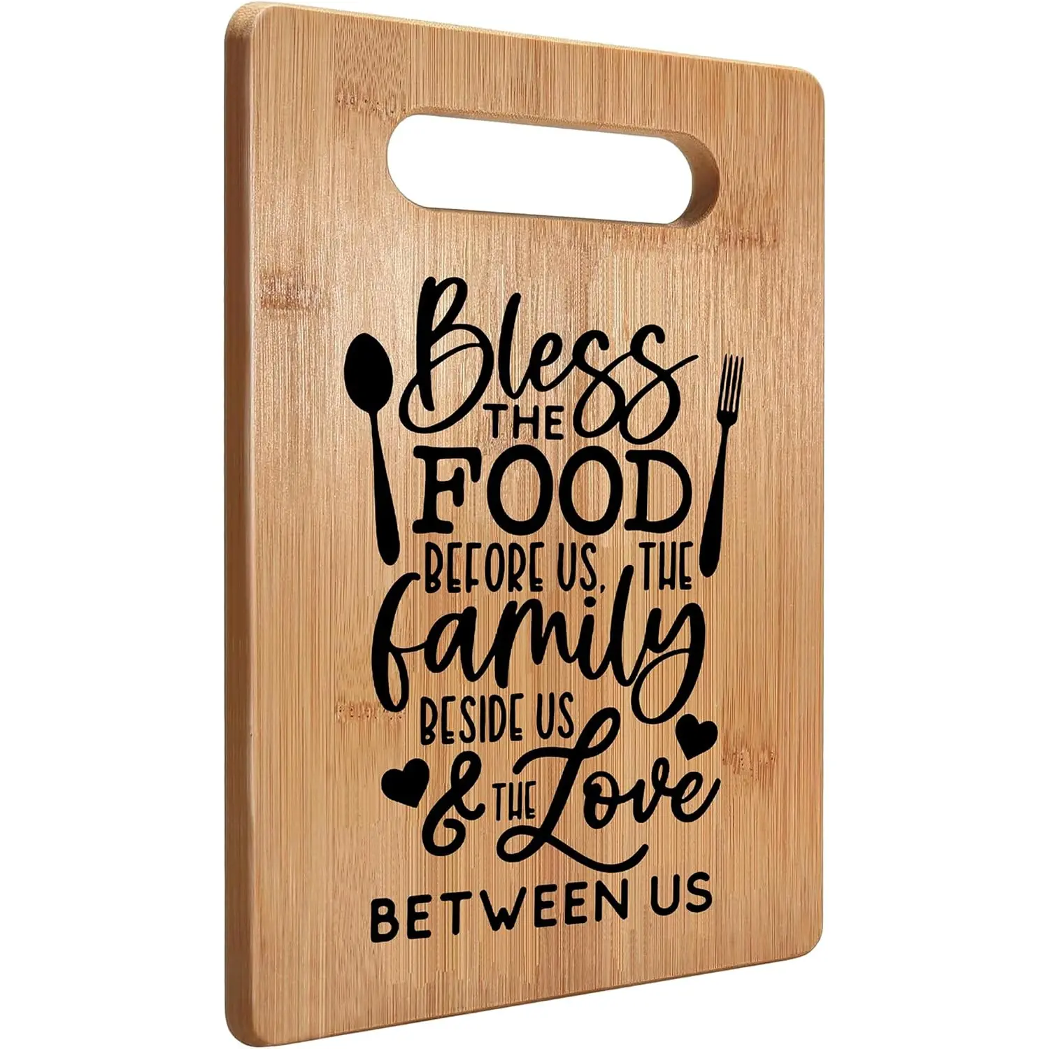 Bless the Food Before Us Cutting Board Chopping Board, Christian Kitchen Decor, Christian Religious Gifts for Women, Bamboo Cutting Boards for Kitchen, Decorative Cutting Boards for Kitchen