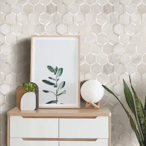 Beige Marble Peel Stick Backsplash Tiles